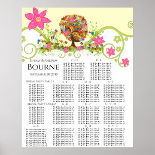 Flower Tree Seating Chart Alphabetical Table #'s