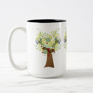Flower Tree Two-Tone Coffee Mug
