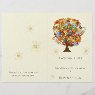 Flower Tree Wedding Program
