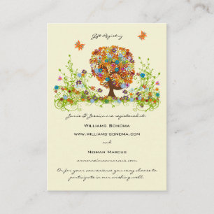 Flower Tree Wishing Well, Website & Gift Registry Enclosure Card