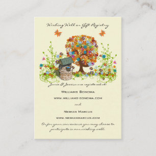 Flower Tree Wishing Well, Website & Gift Registry Enclosure Card
