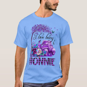 Flower Truck I Love Being Nonnie Butterfly Art Gra T-Shirt