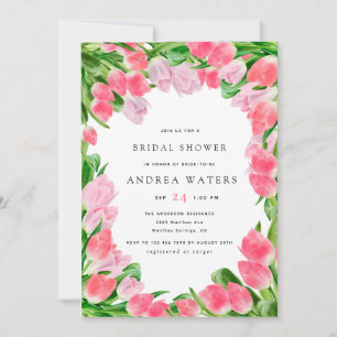 Flower Tulip   Bridal Shower Invitation