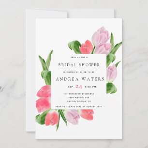 Flower Tulip   Bridal Shower Invitation