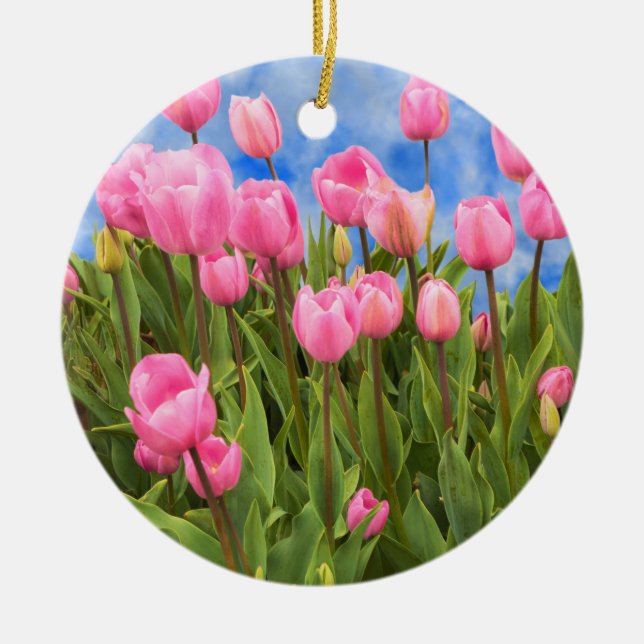 Flower - Tulip - The beginning of spring Ceramic Tree Decoration (Front)