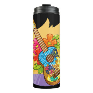 Flower Ukulele Hawaii Tropical Gift Thermal Tumbler