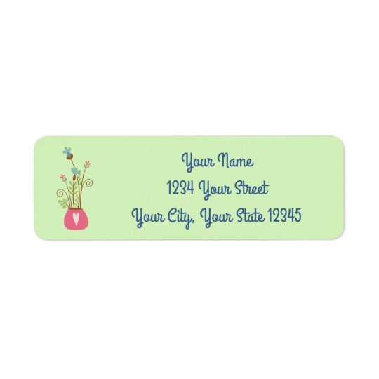 Flower Vase Address Label