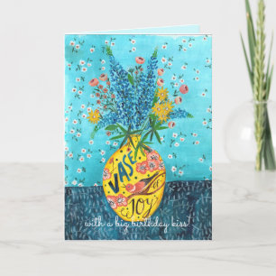 Flower Vase Birthday Greeting Card