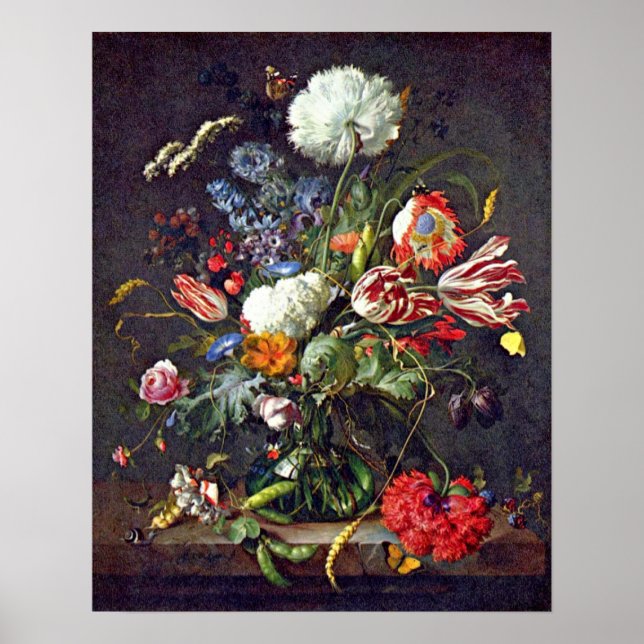 flower vase by Jan Davidsz. de Heem Poster (Front)