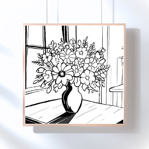 Flower Vase Modern Minimalist Poster