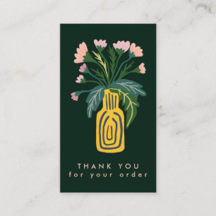 FLOWER VASE QR Code Order Thank You Custom Business Card