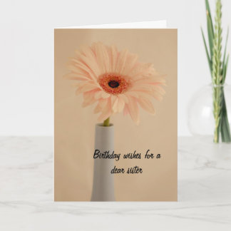 Flower Vase Sister Birthday Card