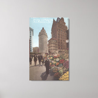 Flower Vendors, Kearny & Market Streets Canvas Print