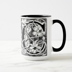 Flower Vine Letter 'C' - Mug