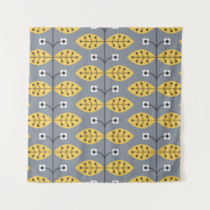 Flower vintage hand drawn pattern design. Scandina Tapestry