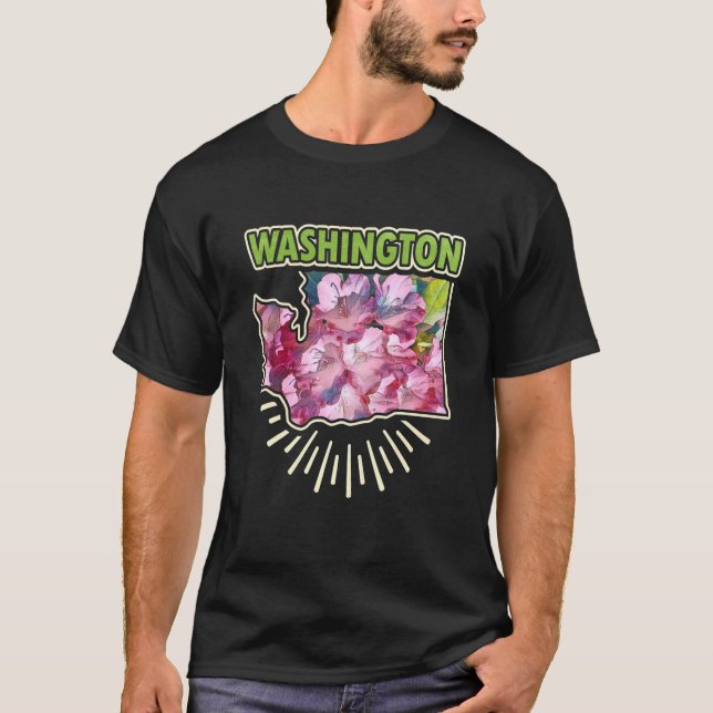 Flower Washington State Design T-Shirt (Front)