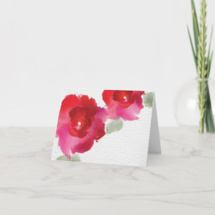 Flower watercolor blank note card. card