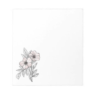 Flower watercolor line art, aesthetic element Notepad