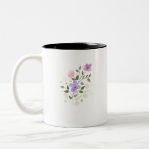Flower Watercolor Spring Nature Painting Floral Two-Tone Coffee Mug