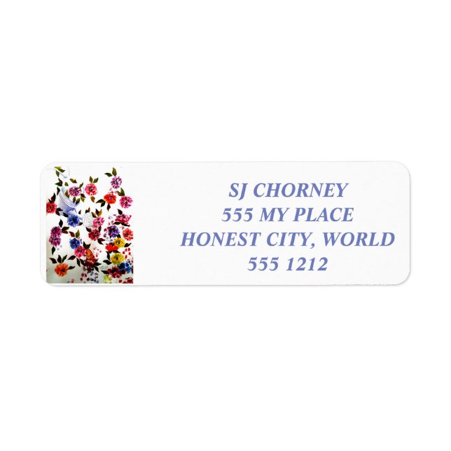FLOWER WATERING CAN RETURN ADDRESS LABELS (Front)