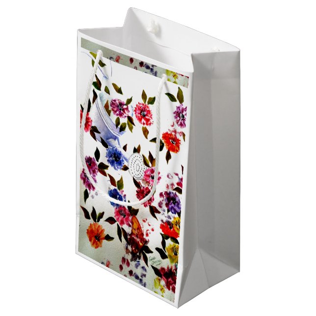 FLOWER WATERING CAN SMALL GIFT BAG (Front Angled)