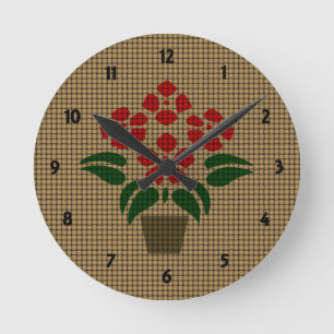 Flower Weave-Like Round Clock