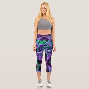 flower web capri leggings