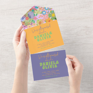 Flower Wedding Bridal Shower All In One Invitation