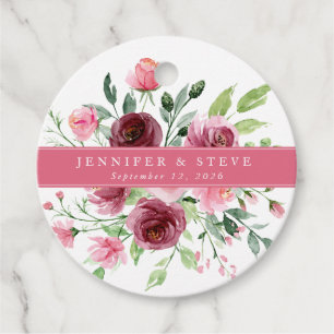 Flower Wedding Circle Gift Tags