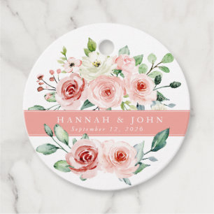 Flower Wedding Circle Gift Tags