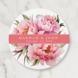 Flower Wedding Circle Gift Tags