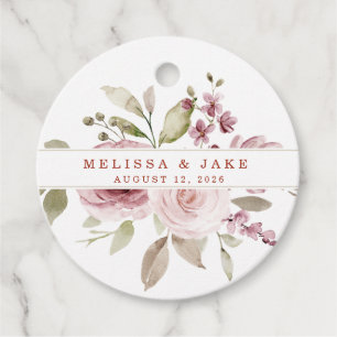 Flower Wedding Circle Gift Tags