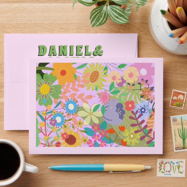 Flower Wedding Envelope (Desk)