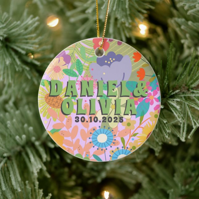 Flower Wedding Invitation Ceramic Tree Decoration (Tree)