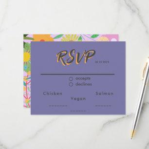 Flower Wedding RSVP Card