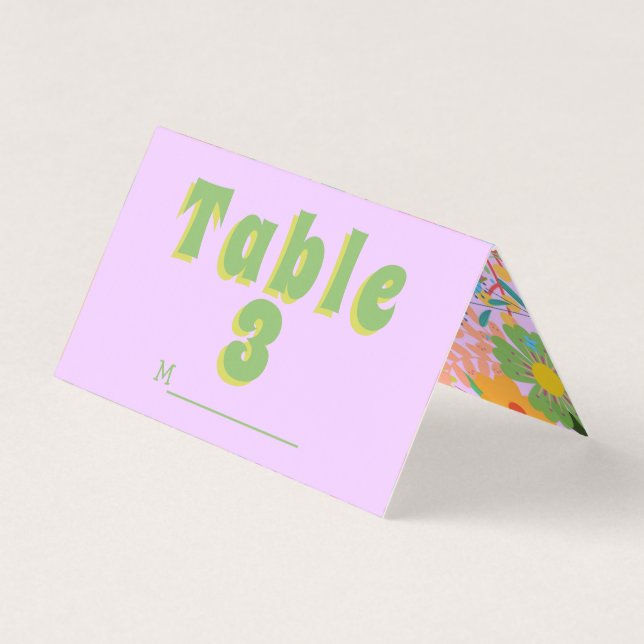 Flower Wedding Table Numbers (Front)