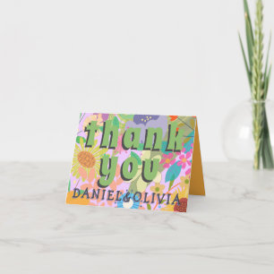 Flower Wedding Thank You Card