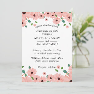 Flower Wedding Vector Invitation