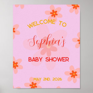 Flower Welcome Sign for Baby Shower