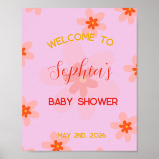 Flower Welcome Sign for Baby Shower