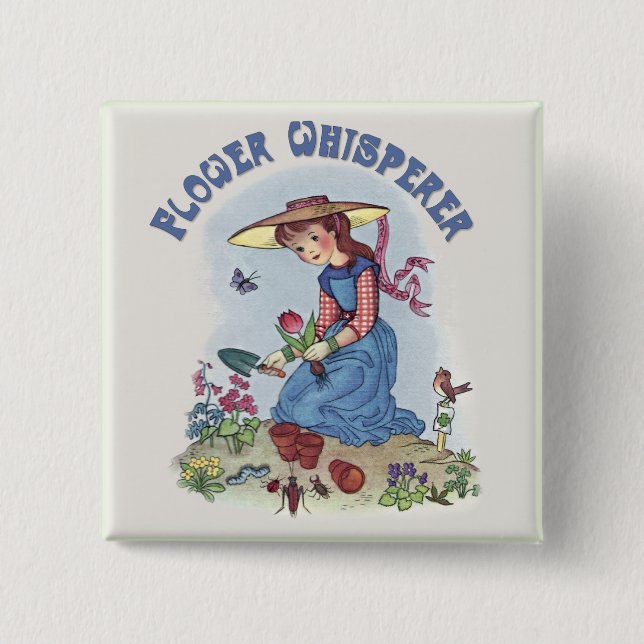 Flower Whisperer 15 Cm Square Badge (Front)