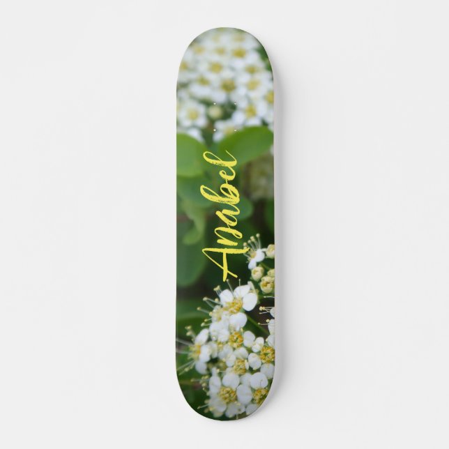 Flower White Skateboard (Front)