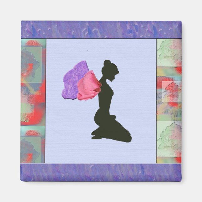 Flower Winged Fairy Magnet (Front)