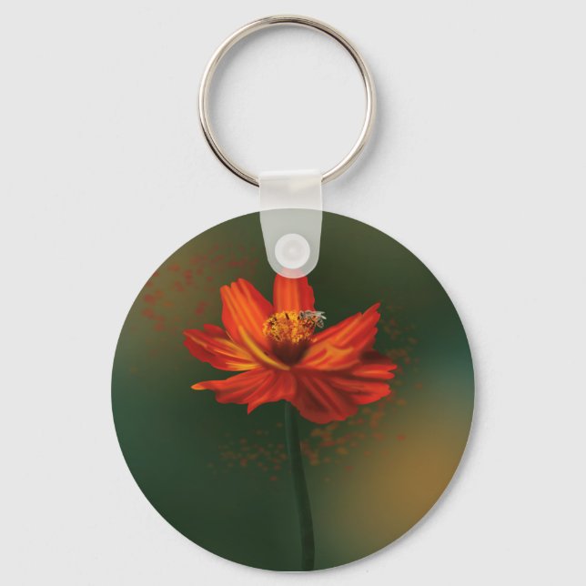Flower with bee key ring (Front)