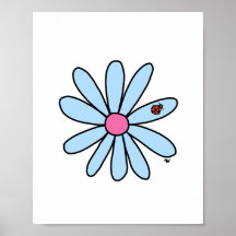 Flower with Ladybug Poster