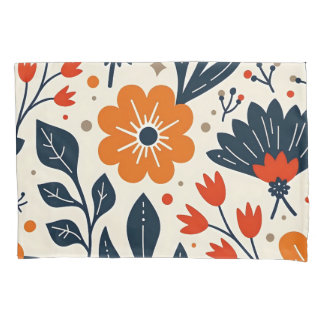 Flower with leaves pillowcase