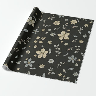 Flower with the black background wrapping paper