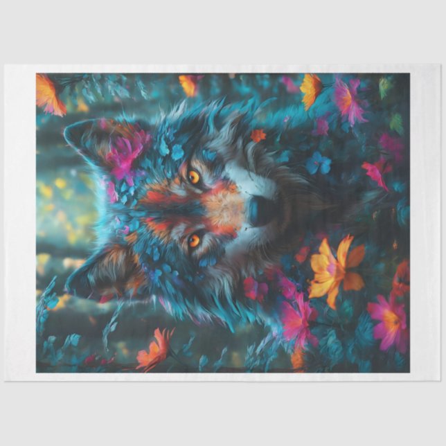 Flower Wolf Tissue Paper (Front)