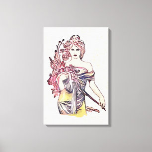 Flower woman canvas print