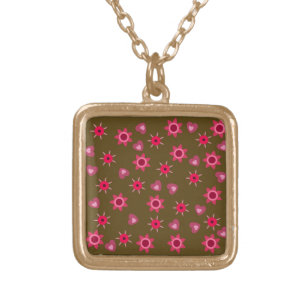  flower women, girlfriend valentine, birthday gift gold plated necklace